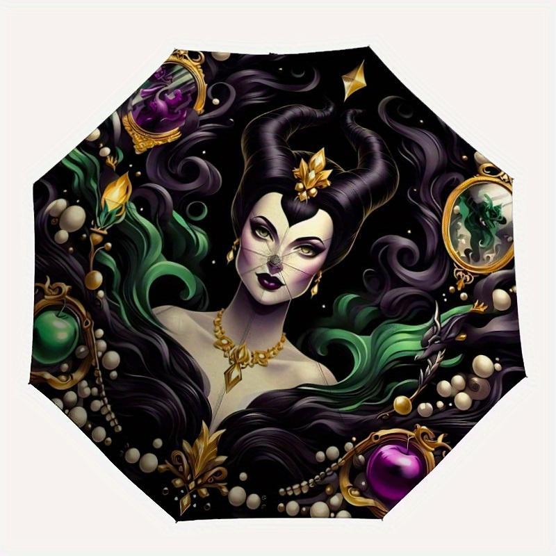 

1pc Maleficent Automatic Opening/closing Umbrella , Foldable Sunshade, Perfect Gift for Friends, Durable Plastic Handle yy250804023