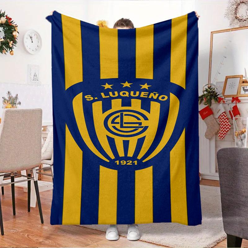 Luqueno Club Emblem Blanket Outdoor Flannel Blanket for Camping, Hiking, Garden Parties, Picnic Essentials,gift for family and friends