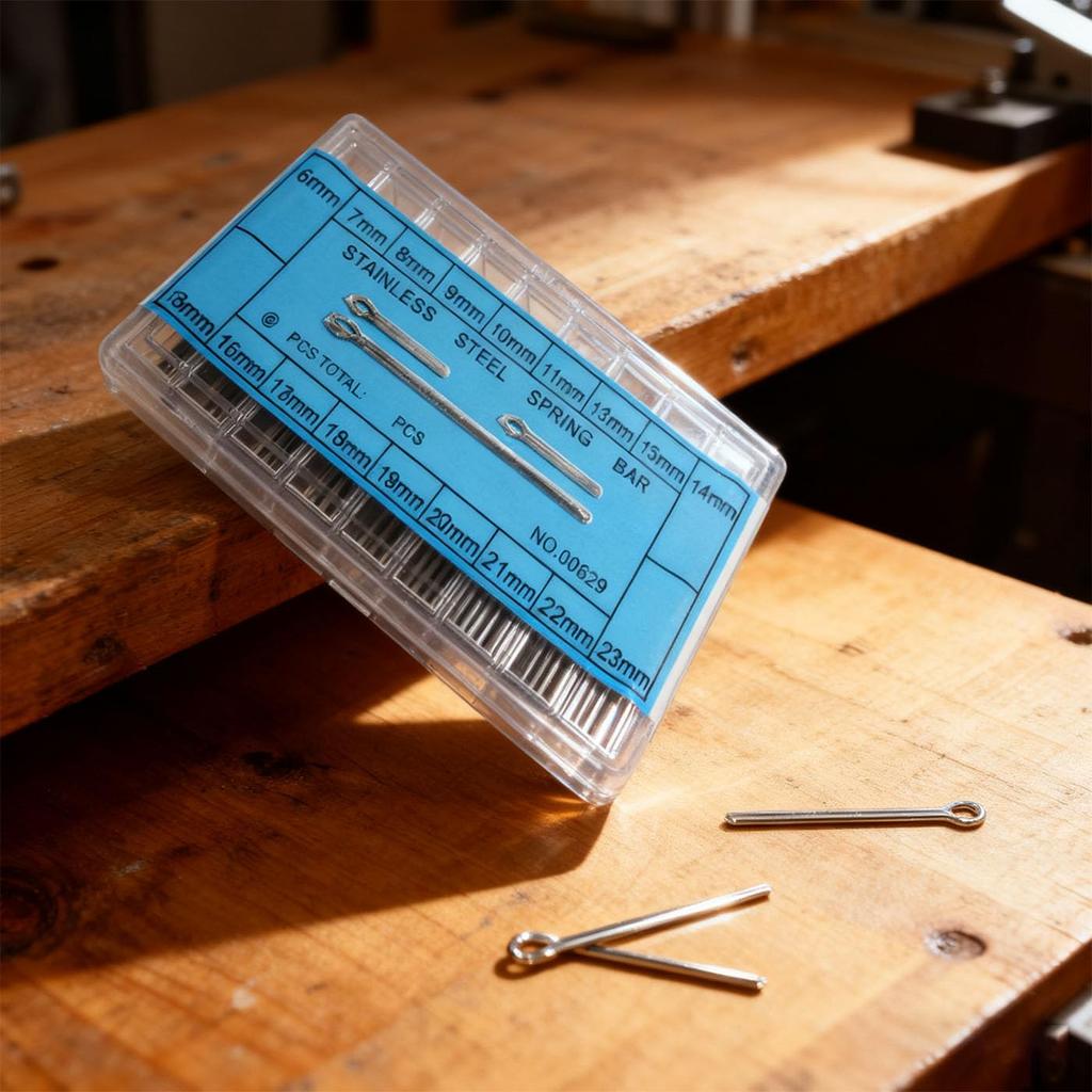 BRIIKPP Cotter Watch Repair Watch Band Repair 360 with Storage Box Pins, 6mm-23mm, Replacement, Parts, Tools, Pieces,