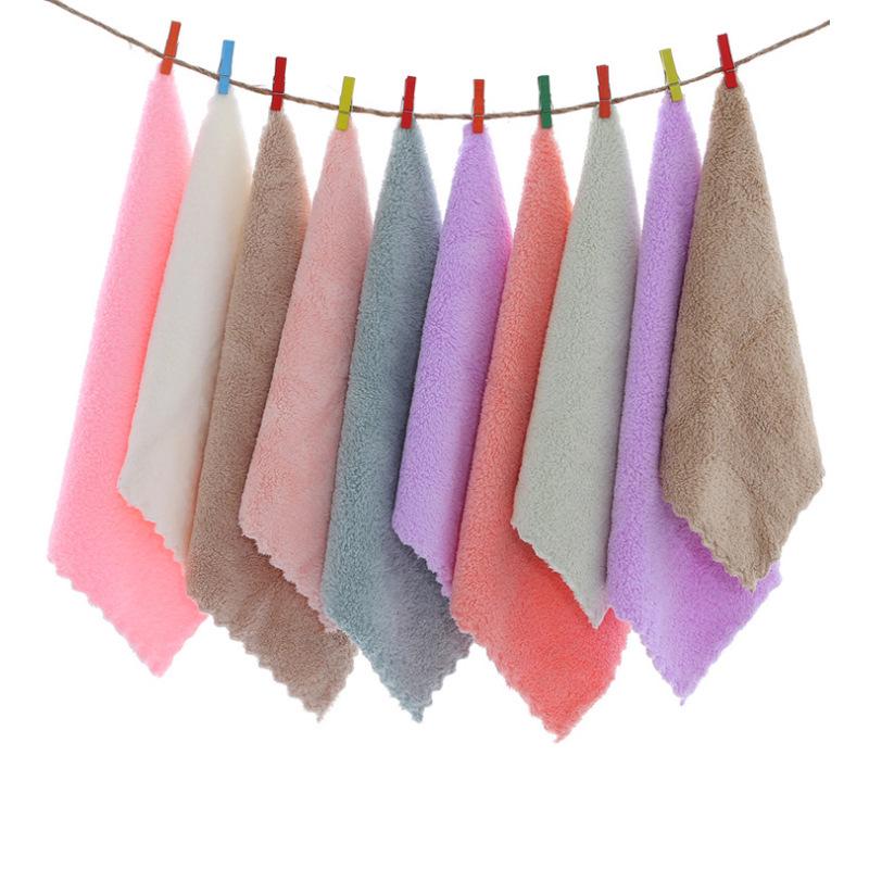 Children's High-Density Coral Fleece Towels - Absorbent, Multi-Color, Cotton Square for Hand Wiping & Cleaning
