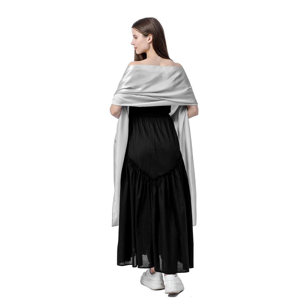 240*65cm Extra-long Women's Silky Satin Shawls and Wraps, Lightweight Head Scarves, Evening Pashmina Vintage Sheer Stole