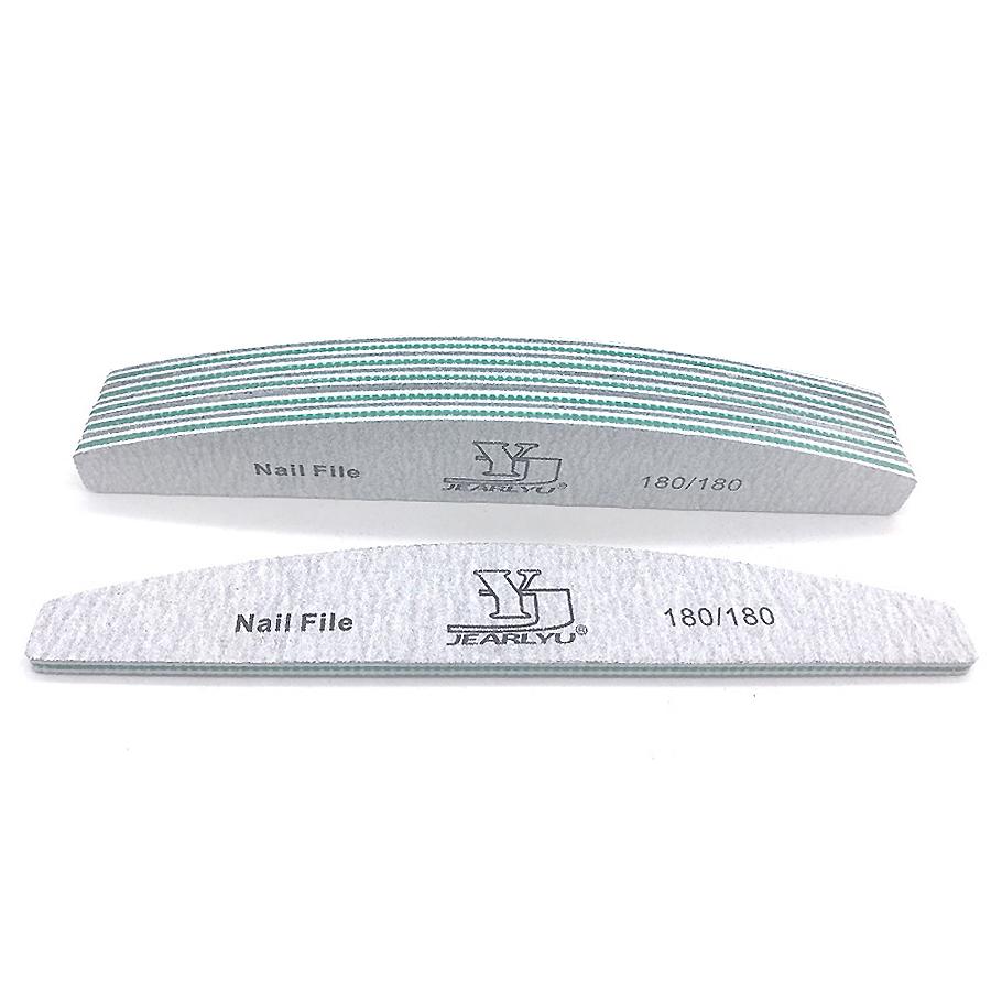 5 Pezzi Lima per Unghie 80/100/150/180/240 Grana Doppia Faccia Mezza Luna Carta Vetrata Lima per Unghie Rimuovi Cuticole Buffer Strumenti per Manicure