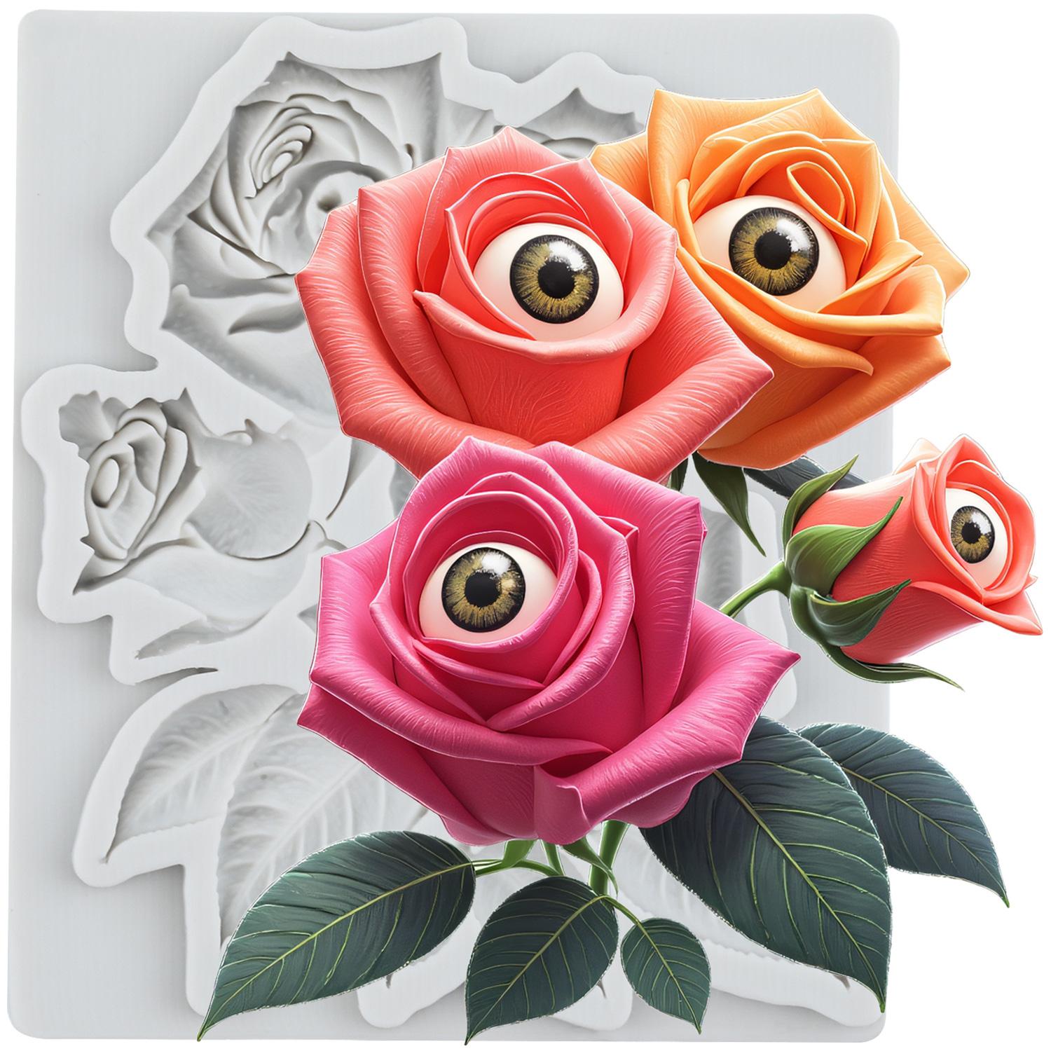 

Силиконовые формы для глаз в виде розы, форма для мастики в виде цветка розы, инструменты для украшения торта, топпер для кекса, шоколадные конфеты ручной работы, жевательная паста, полимерная глина серый