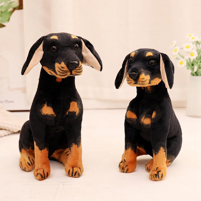 Lifelike Rottweiler Stuffed Animal Sitting Pose Plush Toy Small Dog Wildlife Park Keepsake Kids Present 30cm