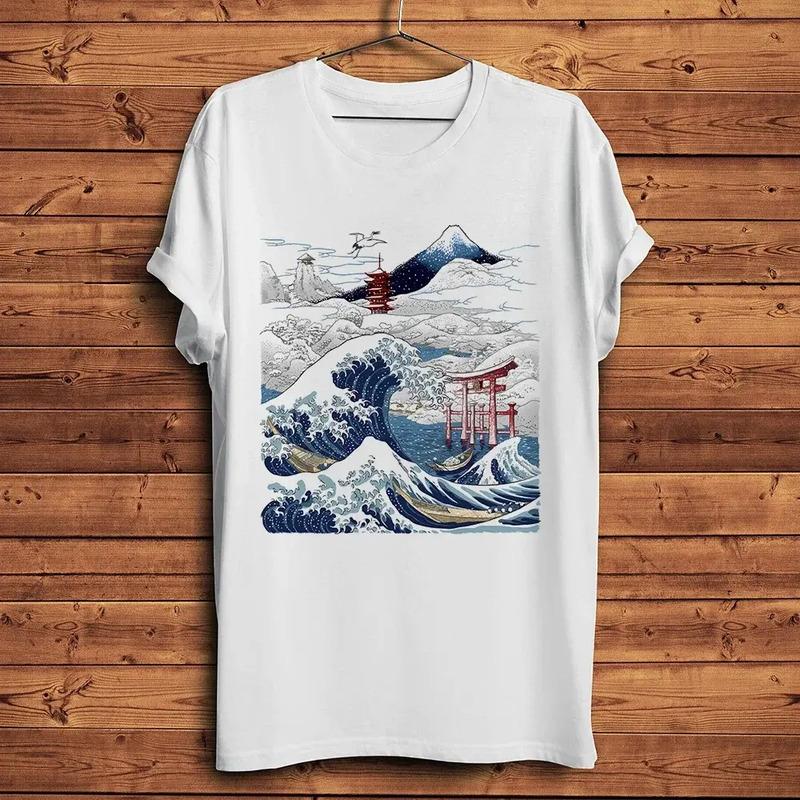 Camiseta Great Wave Of Kanagawa Tsunami Fujiyama, Divertida S разноцветный