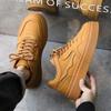 Spring Men's Trendy Breathable Sneakers - Versatile Thick-Soled Casual Skate Shoes