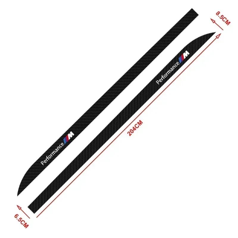 2pcs Car Side Skirt Sill Carbon Fibre Body Protection Sticker For BMW M Performance 1 3 5 7 Series M3 M4 M5 M6 X1 X3 X5 X6 X7