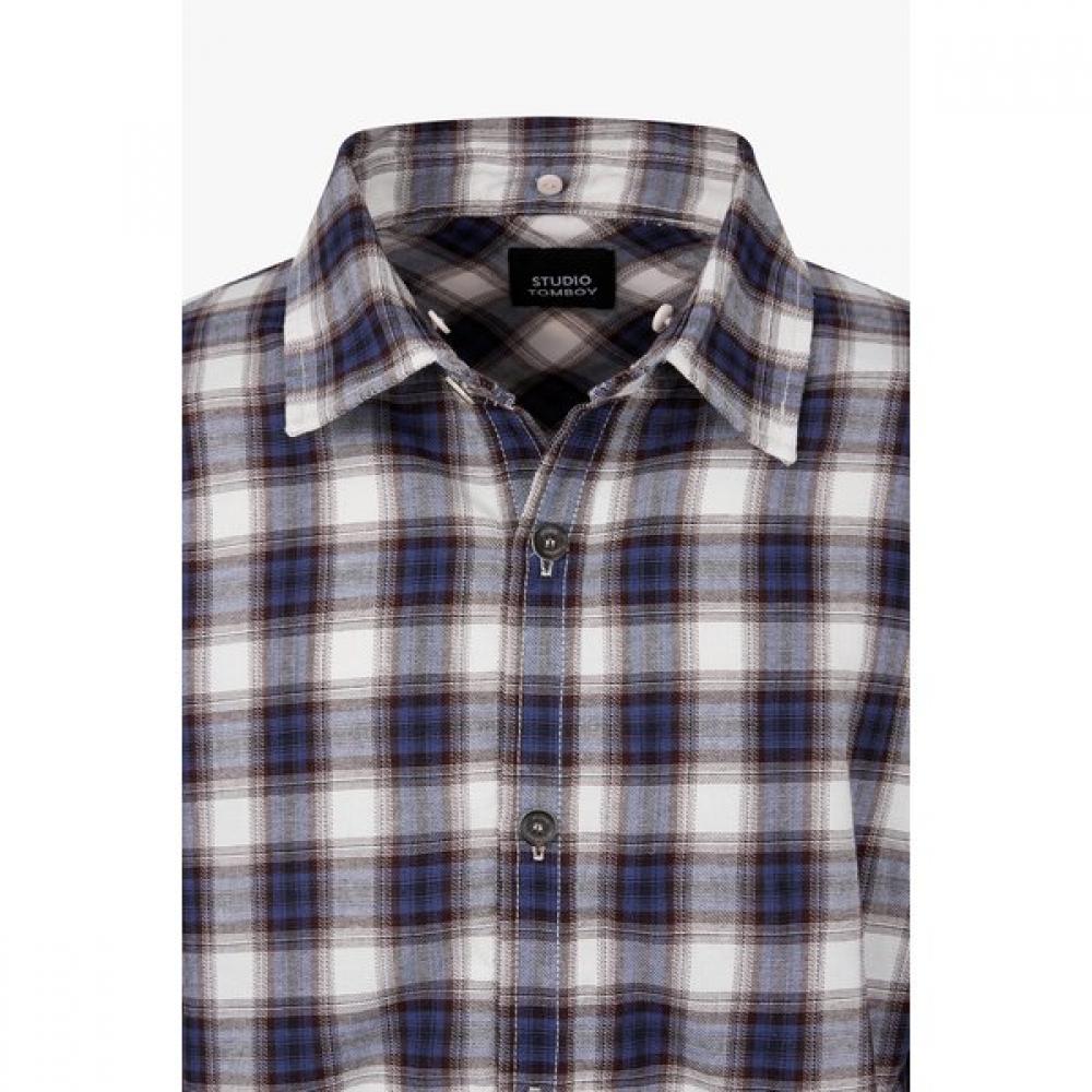 [men] Detachable Hoodie Check Shirt Jumper  91m6113113 