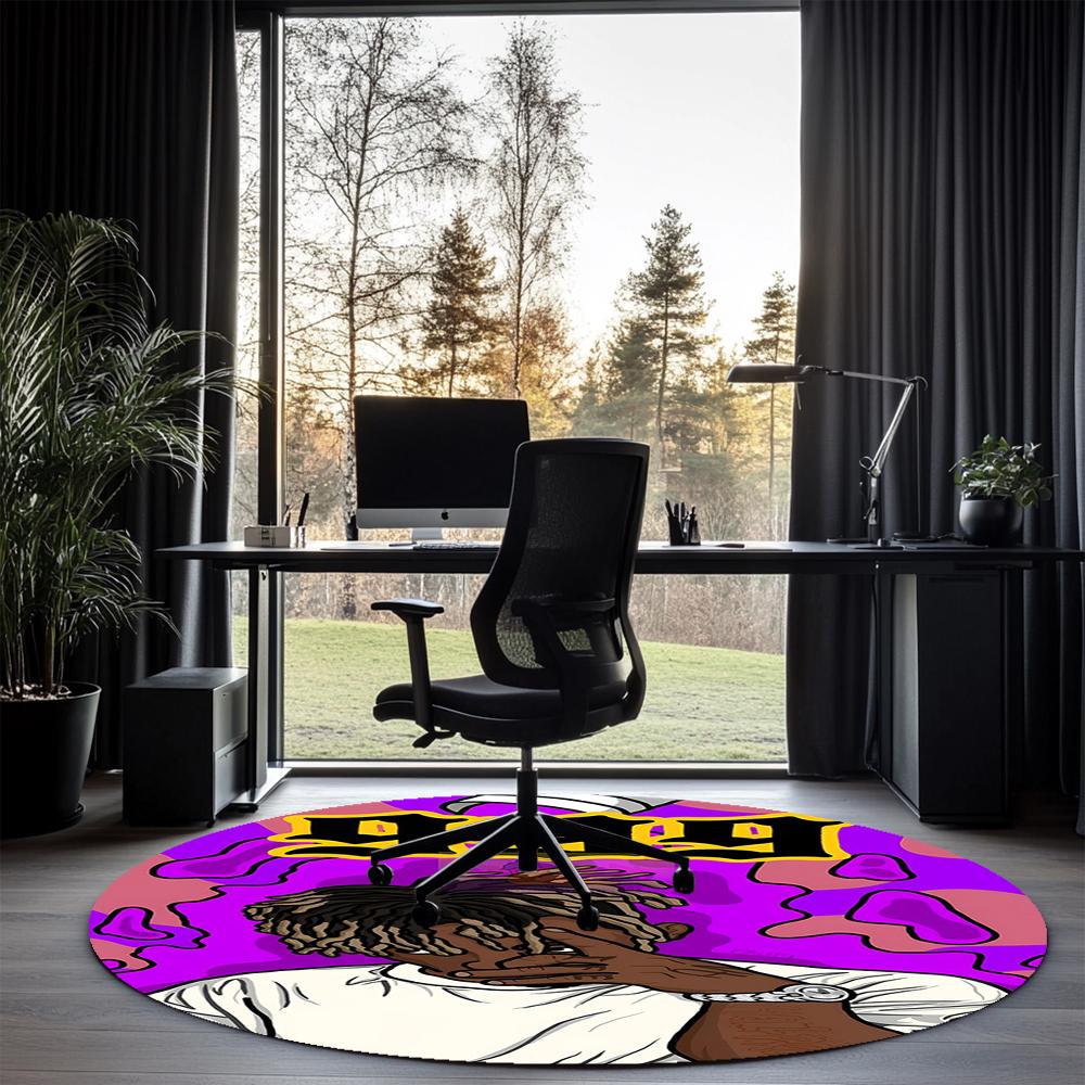 Juice WRLD Printed Round Rug Carpet Chair Rug Area Rug Entryway Doormats,for Office Chair Living Room Bedroom Kitchen Room.