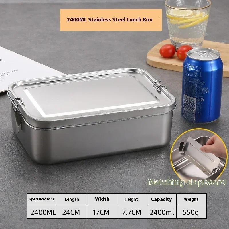 Edelstahl Bento Box Metall Lunchbox Lebensmittelbehälter mit verschließbaren Clips Lunch Snack Boxen für Arbeit, Schule
