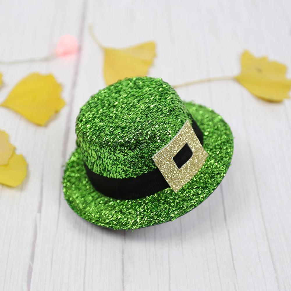New Green Shamrock Hairpin Sequin Velvet Clover Lucky Clover Clip Glitter Costume Party Accessories Saint Patricks Day