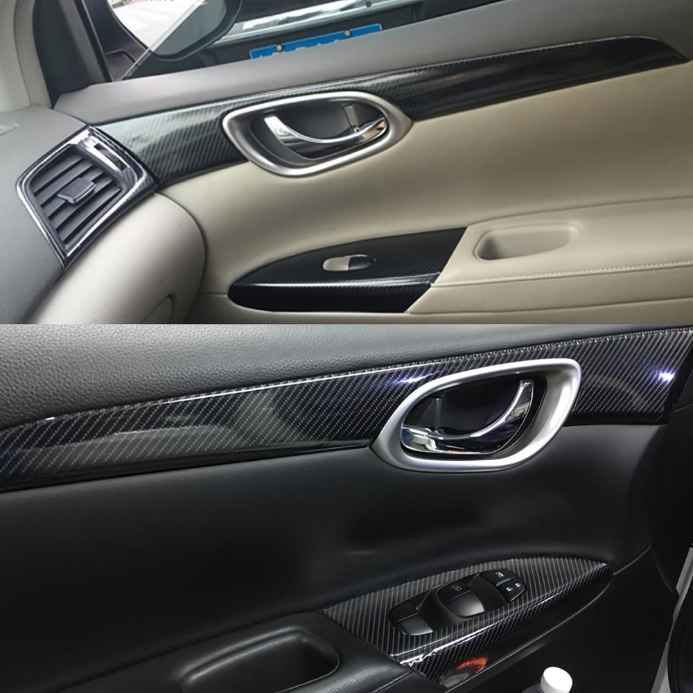 For Nissan Sylphy Sentra B17 2012-2015 Interior Central Control Panel Door Handle Carbon Fiber Protective Film Car Accessorie