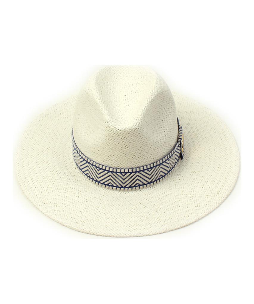 Yunibeosyeolkemiseuteuli Blue Mono Line Swing White Fedora Summer Fedora
