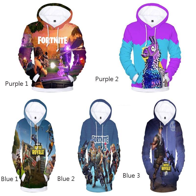 Fortnite Battle 3d Printed Hoodie Jacket Sweatshirt Spandex Material Round Neck Hip Hop Style