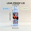1PC Floral Black Horse Art 750ml Color Plastic Sports Water Bottle Leakproof Flip Straw Lid Suitable for Sports Office Home Use