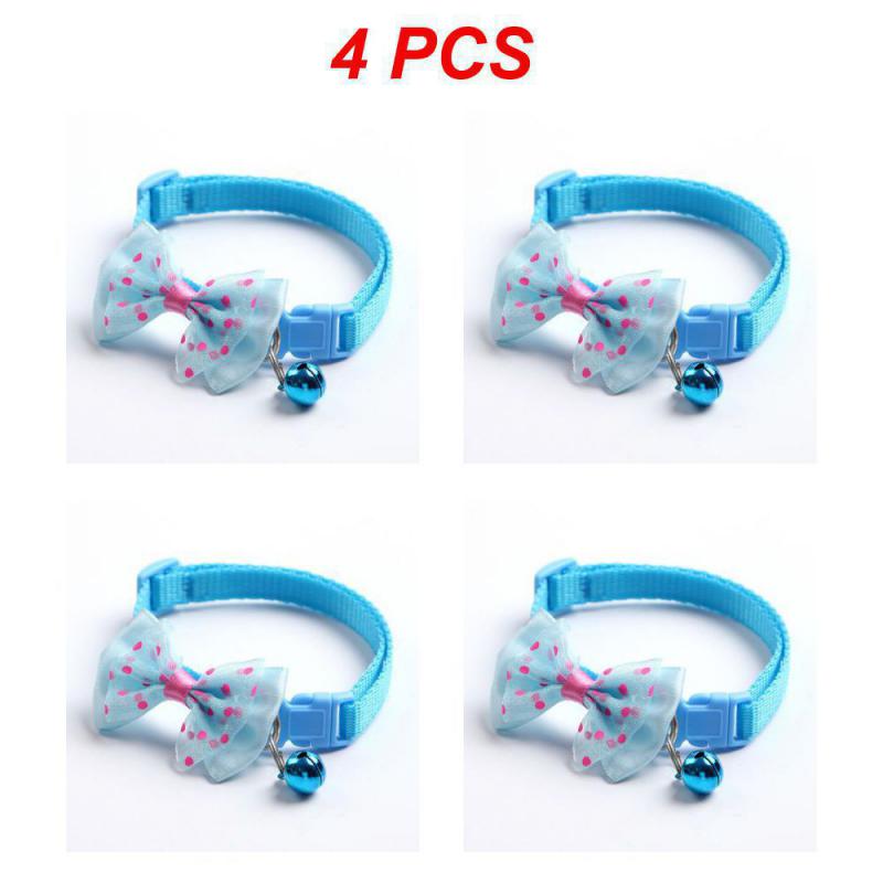 1/2/4PCS Dorakitten Bow Decor Pet Collar Adjustable Dot Design Cute Bell Dog Collar Bow Kitten Collar Pet Supplies Clothing