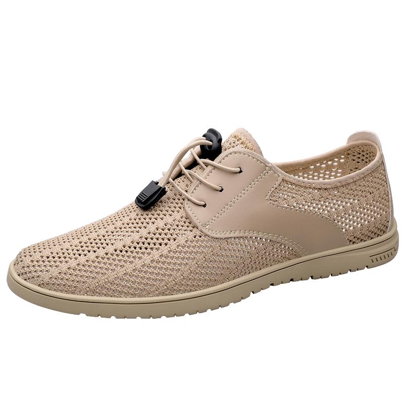 Italian Brand Breathable Mesh Casual Shoes Hollowed Out Lightweight Men's Work Shoes Trendy New Men's Business Shoes Versatile