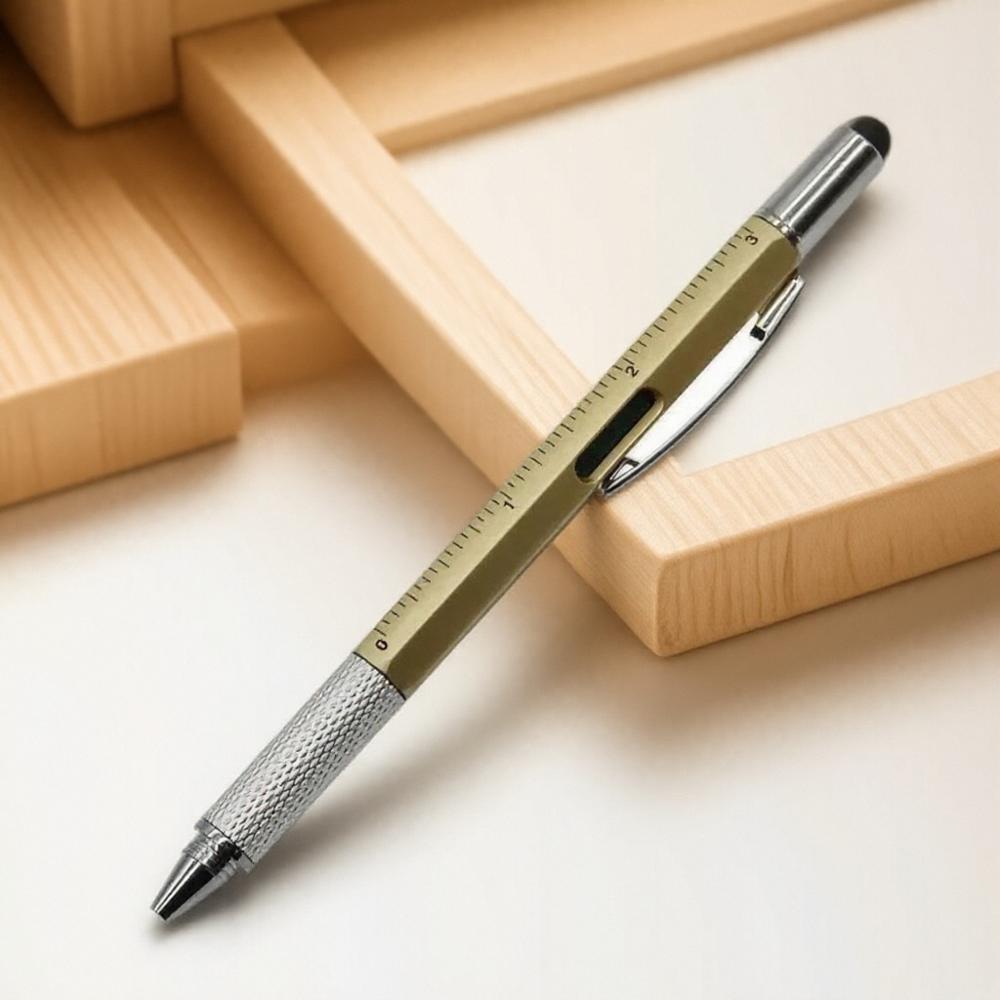 Multifunction Ballpoint Pen Technical Ruler Screwdriver Stylus Touch Screen Modern Office Tool
