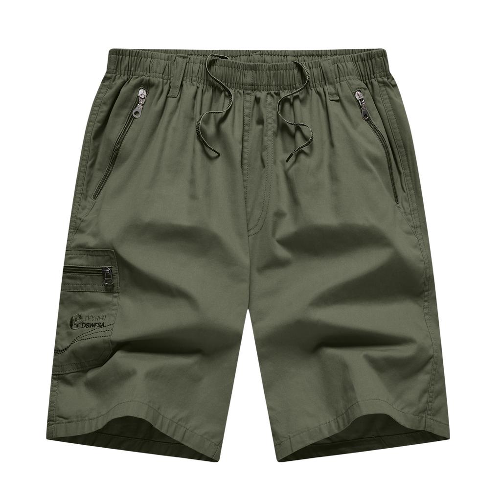 Pantaloncini Cargo Estivi Leggeri da Uomo Multi Tasche Casual da Lavoro Coulisse Vita Elastica Pantaloncini Sportivi da Esterno