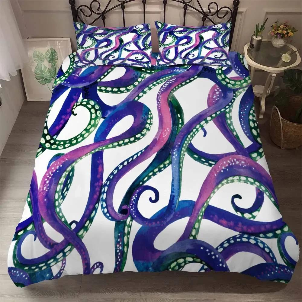

with Soft Fabric Duvet cover king size Marine Organism Quen Beding Super King Quen 2-3 Piece Duvet Set Beding Set Dekbedovertrek 2 Persons 100*200cm Single