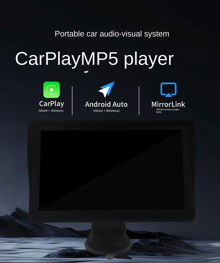 Car Wireless MP5 Player, 7-inch Portable Wireless WIFI Radio Car Multimedia Player Touch Screen FM Android Auto Mirror Link BT 5