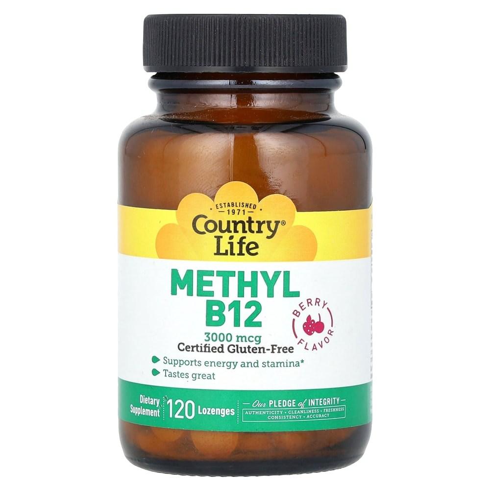 Country Life Methyl B12 Berry 3000mcg Candy Tablets 120 Tablets