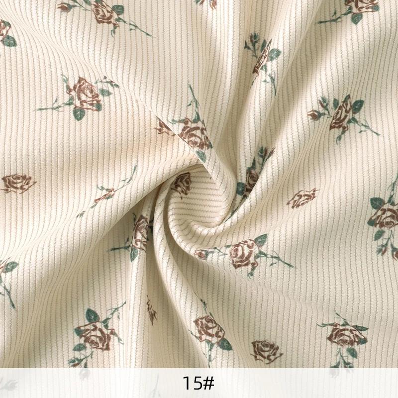 Corduroy Fabric Printed Stripe For Sewing Garment Shirts Romper Dress Jackets Sofa Throw Pillow DIY Clothes Cloth 0.5/1/2 Yard