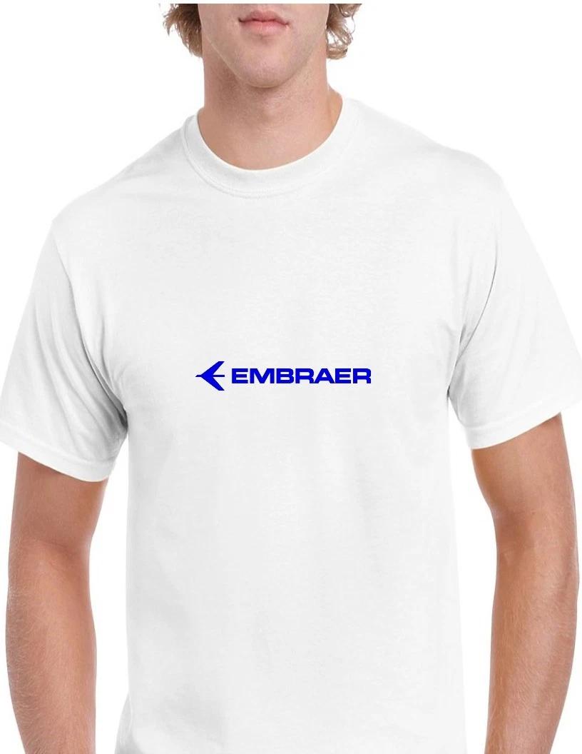 

Embraer Blue Logo Brazilian Aerospace Conglomerate White Cotton T-Shirt M