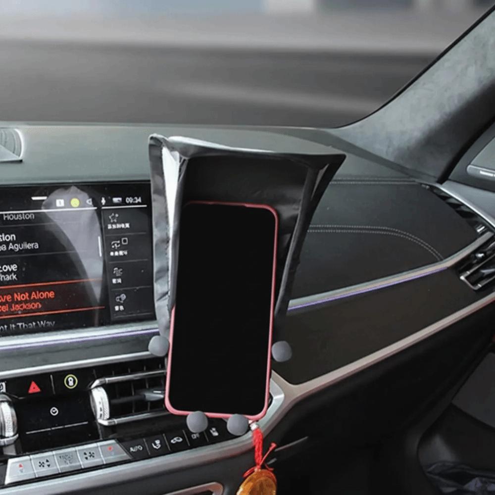 Silver-Coated Fabric Car Mobile Phone Sunshade Adjustable Angle Phone Sun Shield  Sun Protection