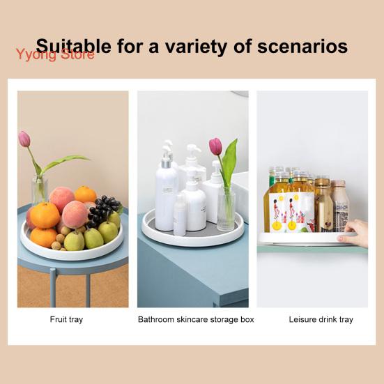 Kitchen Storage Tray Rotatable Non-slip Large Capacity Portable Round Kitchen Seasoning Organizer Turntable Household Supplies