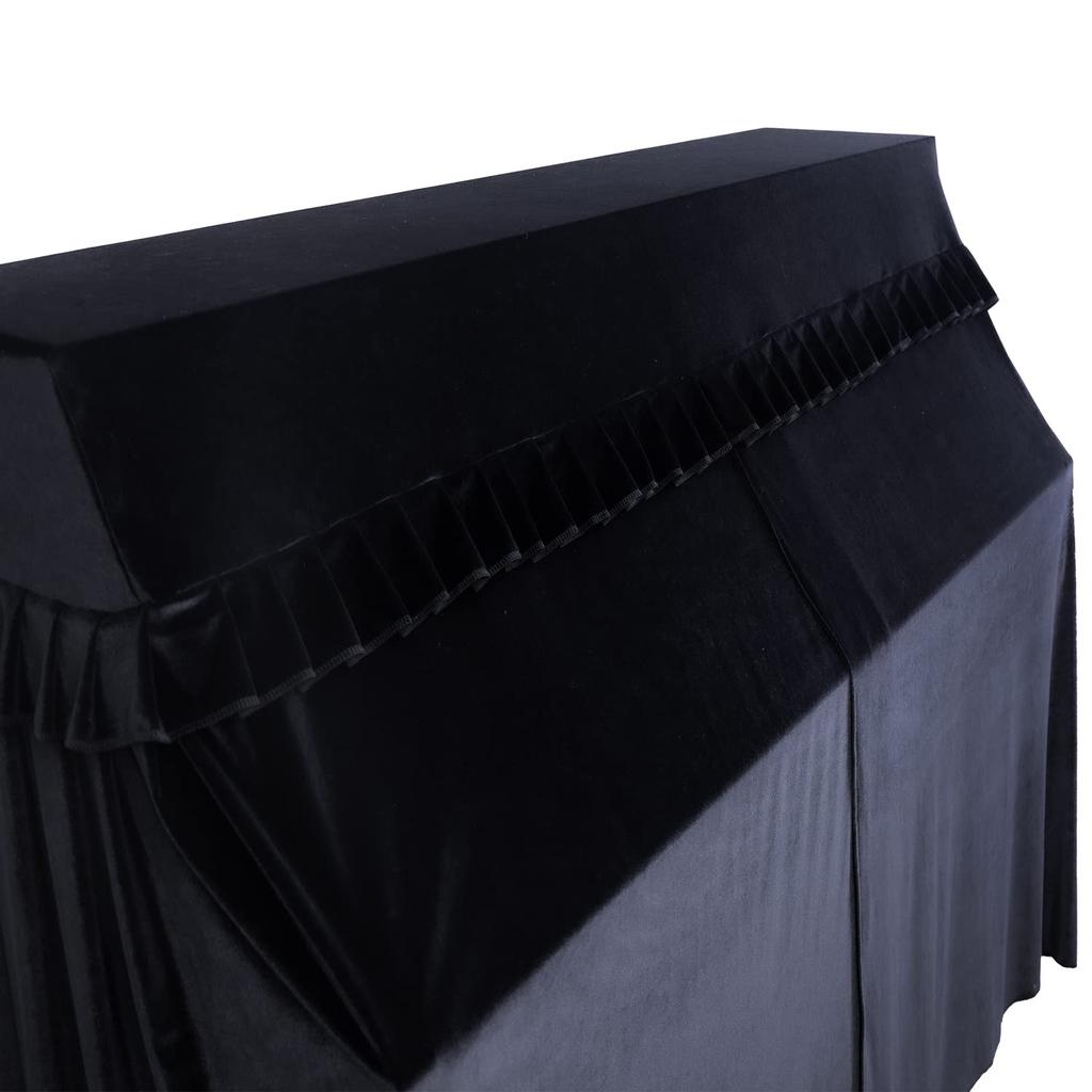 Mooson Full Upright Piano Dust Cover, Soft Flannel, Front-Opening Design
