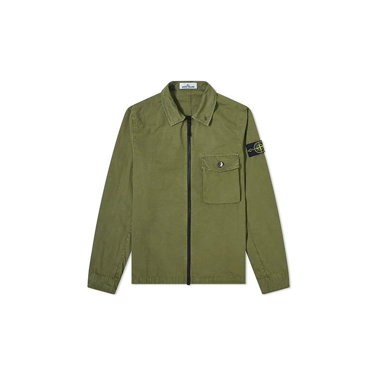 Stone Island Zip Dyed Jacket Men Jacket Olive-Green 7215114WN-V0158