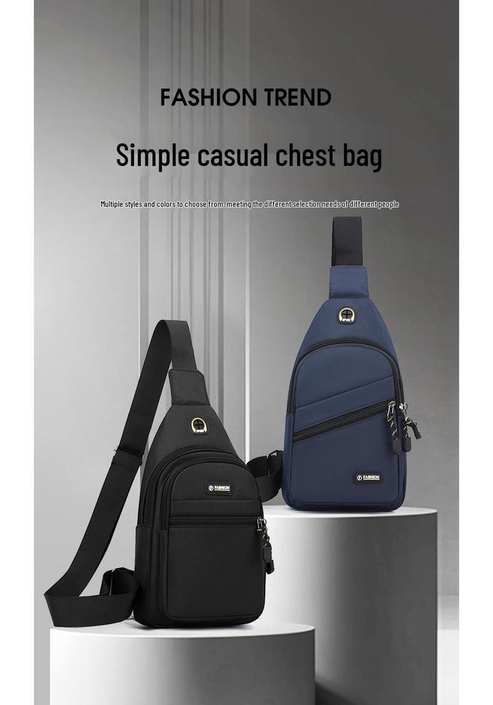 Men's Large-Capacity Waterproof Oxford Cloth Crossbody Bag: Trendy Korean-Style Multifunctional Shoulder Bag for Casual Sports