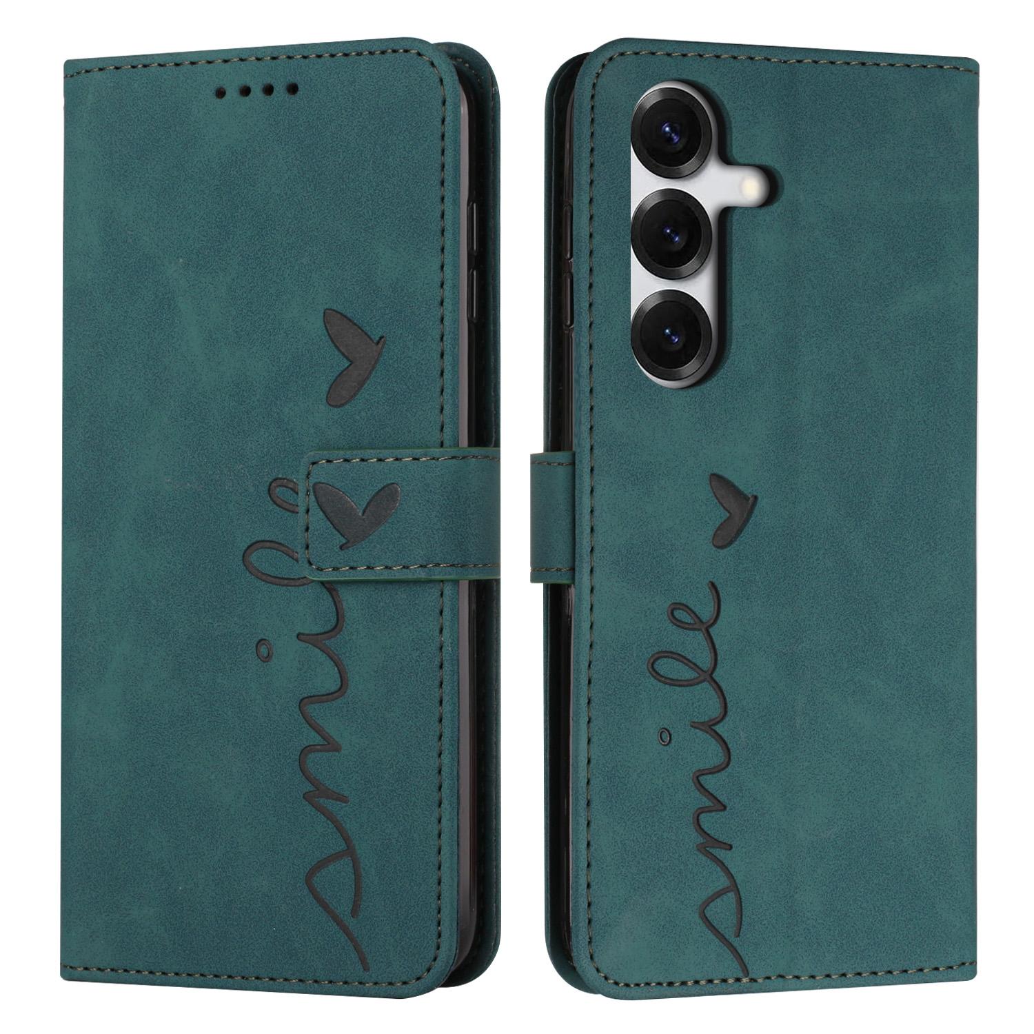 For Samsung Galaxy S26+ Stand Case PU Leather Phone Cover Imprinted Heart Pattern