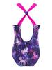 Girls Sleeveless Swimsuit Wide Straps Sapphire Print Horse Stars Pattern One Piece Bathing Suit