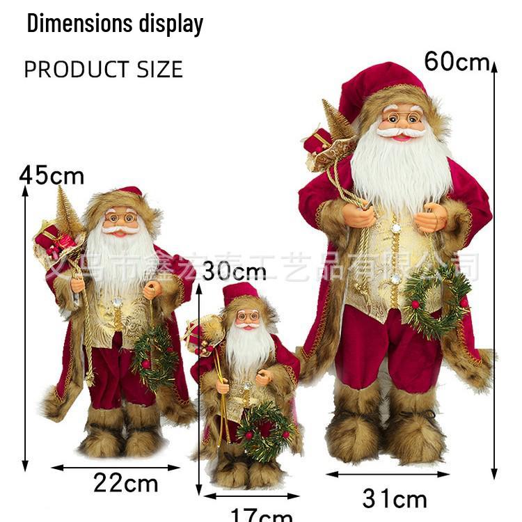 Рождественская кукла Санта-Клаус, украшение 30 cm