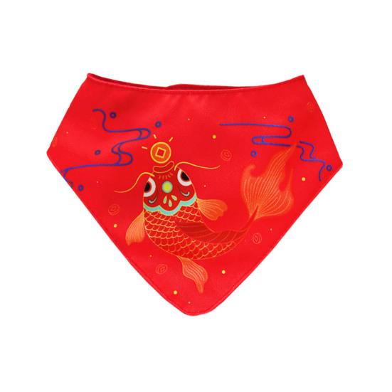 

Нагрудники для маленьких собак и кошек, изысканный узор, яркий цвет, супер мягкие, износостойкие, в китайском стиле, аксессуары для домашних животных, банданы, шарф красный