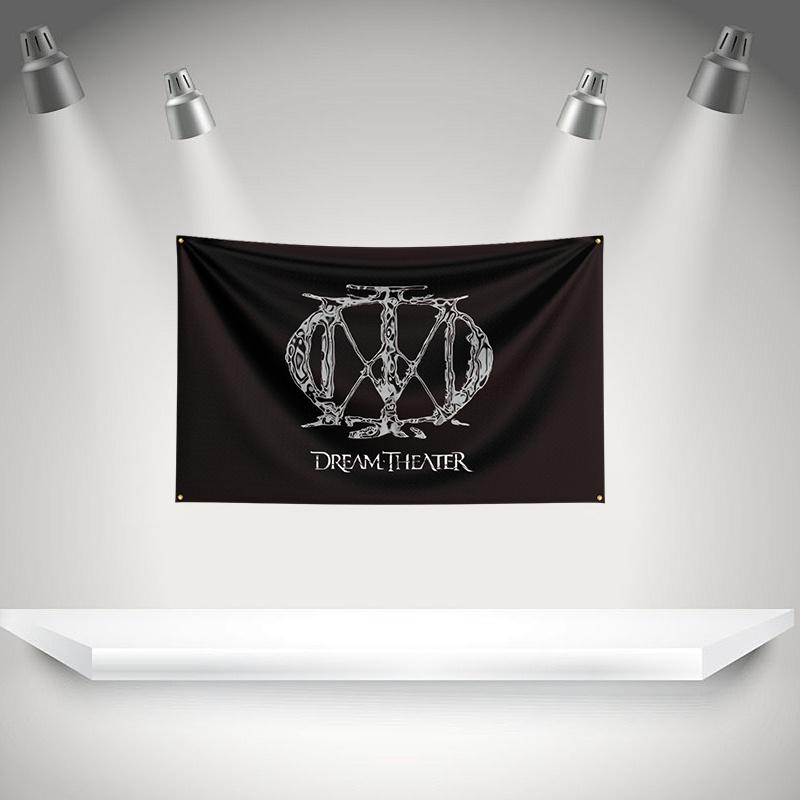 Ddream Theaters Flag Rock Music Band Banner 3x5ft With Grommets Hd Printing Tapestry Exhibition Music Band Fans Garage Decor