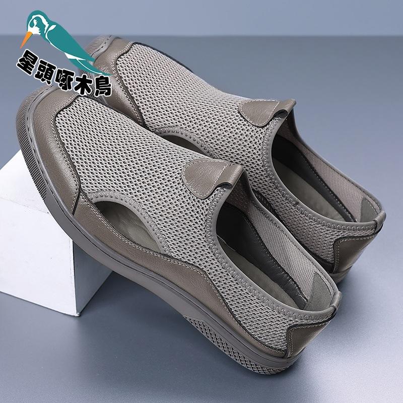 

2025 summer new sandals men s hollowed-out casual outer wear lazy shoes overalls mesh men s shoes 38
