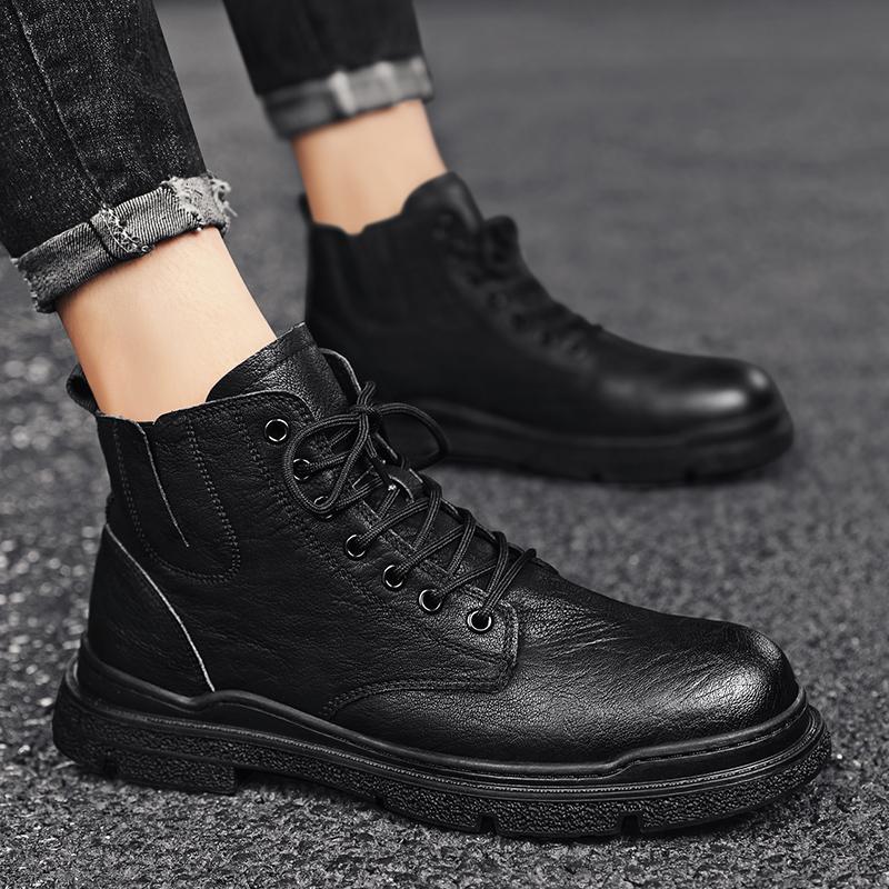 Martin boots high-top autumn and winter retro locomotive rhubarb boots British style heightened winter short boots boots