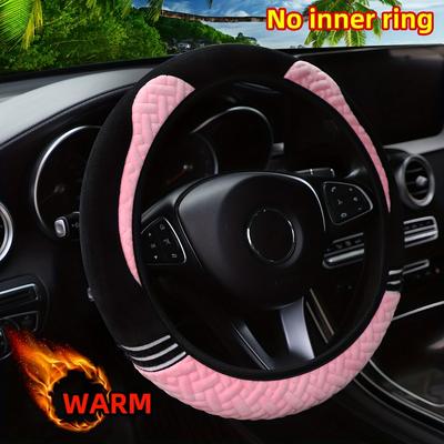 37-38CM Plüsch Lenkradbezug Weiches Niedliches Kleines Monster Design Bequemer Griff Geeignet für Frauen Autoinnenausstattung
