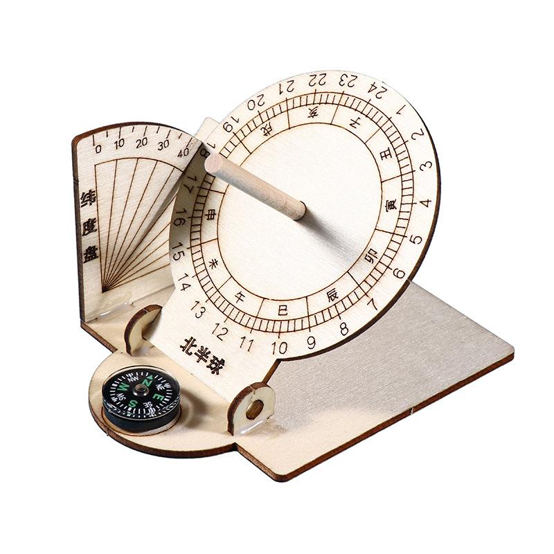 DIY Sundial Ancient Sun Clock STEM Educational Toy Handmade Science Kit for Primary School Students Learning Popularization