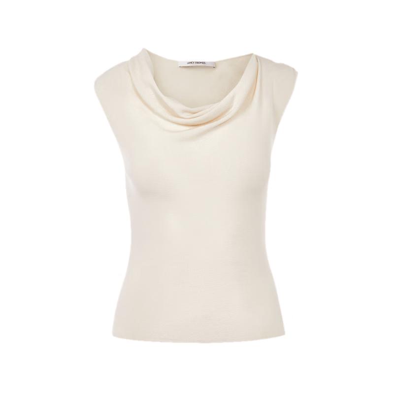 LANCY Women s Relaxed Fit Lyocell Cowl Neck Knit Top XL