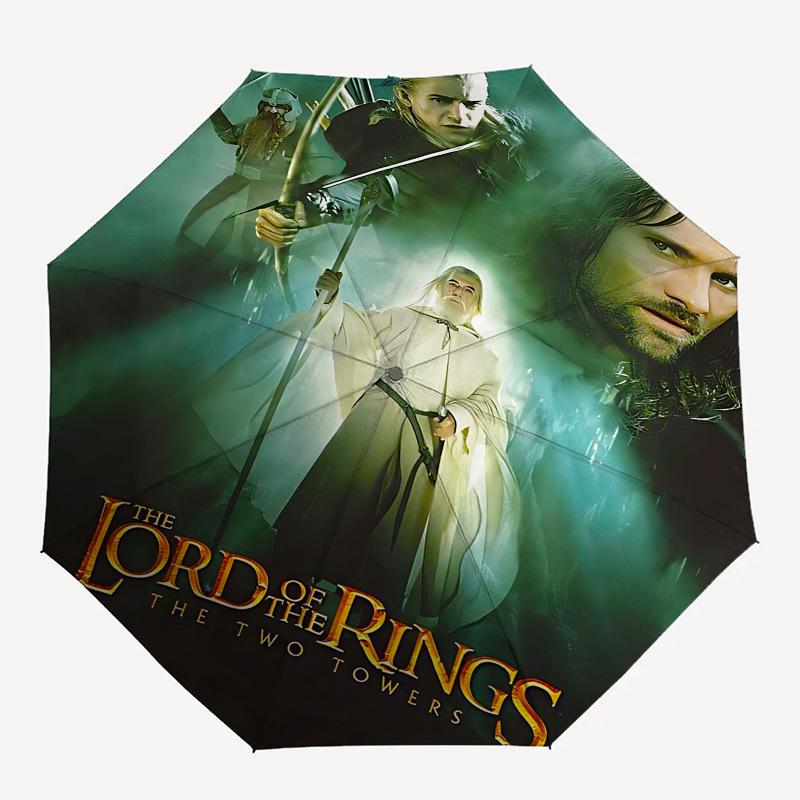 

1pc Lord of the Rings Two Towers Automatic Folding Umbrella - Compact 8-Rib Design, Durable Plastic & Iron1184L