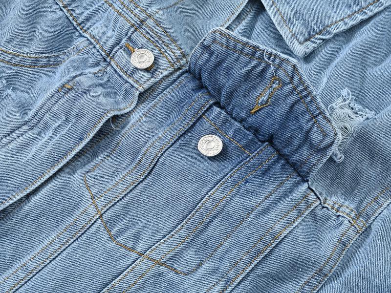 Women's Retro Patchwork Denim Jacket with Frayed Hem - Spring/Autumn, Slimming, Loose Fit, Plus Size, Casual Trend