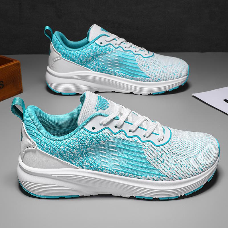 Summer Flying Weaving Long Jump Shock Absorption Campus Sports Students Ultra Light Running Shoes Casual Shoes Large Size