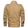 Medium and Long Cotton Casual Large Size Jacket Men's Autumn and Winter Multi-pocket Tooling Stand-up Collar Loose Coat