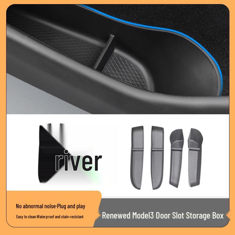 Tesla Model 3 Highland 4-Piece TPE Waterproof Door Storage Box Set