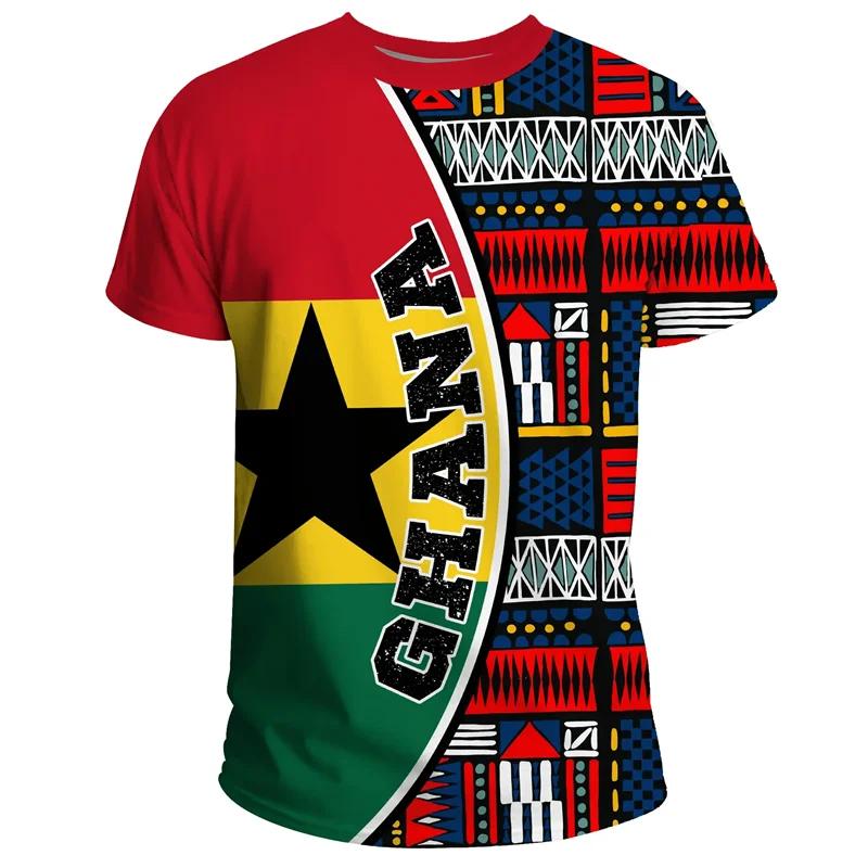 GHANA Flag 3D Printing Sports Quick-drying Breathable Men's T-shirt Short-sleeved Clothing