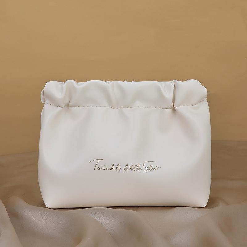 Portable Storage Bag  Travel Makeup Organizer Woman Lipstick Bag Handheld Pu Leather Cosmetic Bag For Gift For Makeup